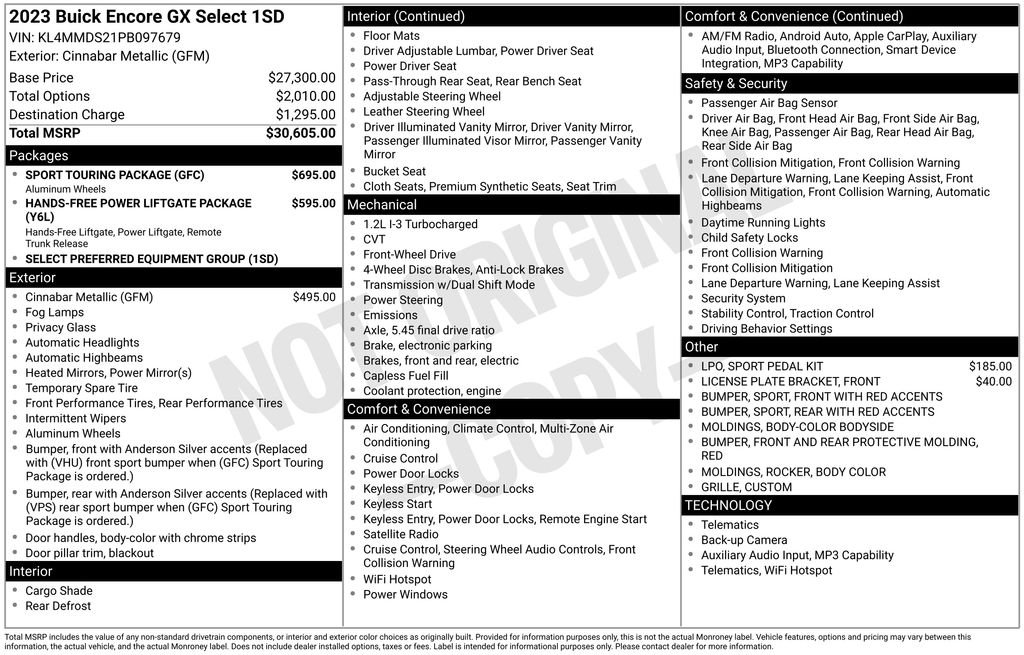 buick encore gx 2023 KL4MMDS21PB097679 image